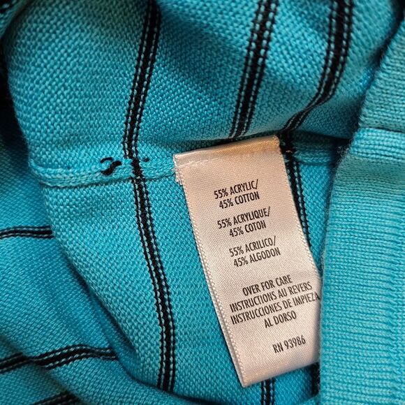 CASUAL CORNER Annex Nautical Striped Teal Blue Knit CottonBlend Shell Tank Top M - Picture 8 of 10
